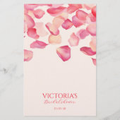 Roze rozenblaadjes Vrijgezellenfeest Word Scramble Flyer (Achterkant)