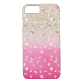 Roze rozenblaadjes Waterverf Faux Gold Glitter Case-Mate iPhone Case (Achterkant)
