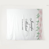 Roze rozenblad bruiloftsfotocabine achtergrond wandkleed (Voorkant (horizontaal))