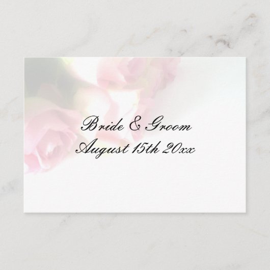  roze rozenbloem achtergrond bruiloft informatiekaartje (Voorkant)