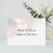  roze rozenbloem achtergrond bruiloft informatiekaartje (Staand voorkant)