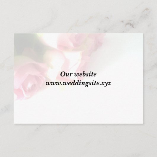  roze rozenbloem achtergrond bruiloft informatiekaartje (Achterkant)