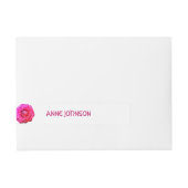 Roze rozenbloem Adresetiketten Adreslabel Wikkel (Voorkant)