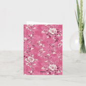 roze rozenbloem Bedankt Opmerking (Achterkant)