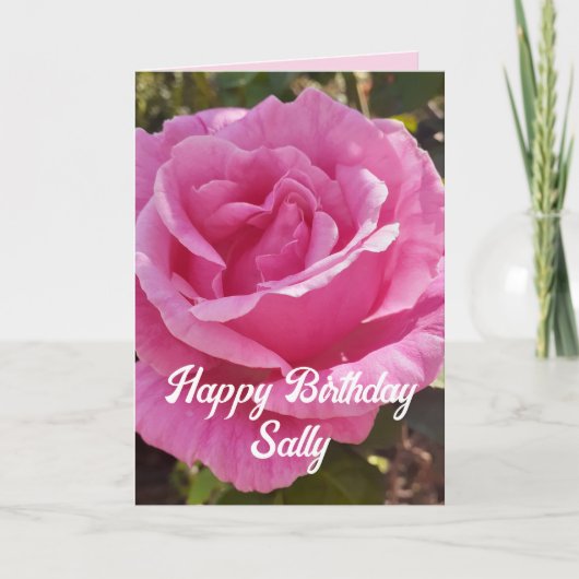 Roze Rozenbloem Bloemen Rozen Kaart  (Voorkant)