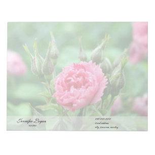 Roze rozenbloem, bloemfotografie. notitieblok