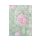 Roze rozenbloem, bloemfotografie. notitieblok (Linkerzijde)