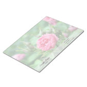 Roze rozenbloem, bloemfotografie. notitieblok (Schuin)