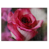 Roze rozenbloem bloemig snijplank (Voorkant)