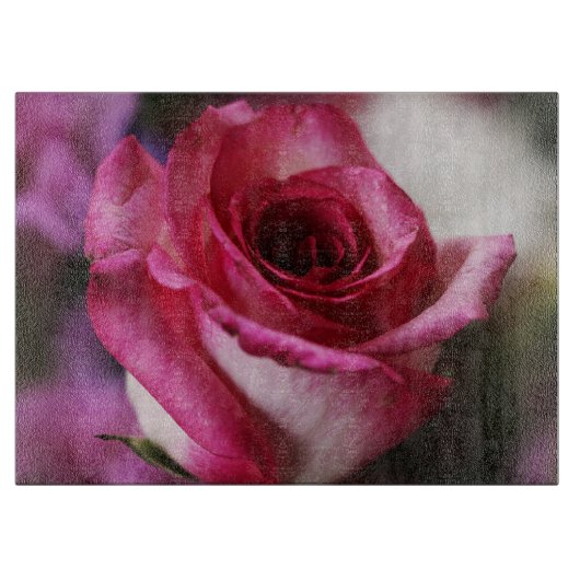 Roze rozenbloem bloemig snijplank (Voorkant)