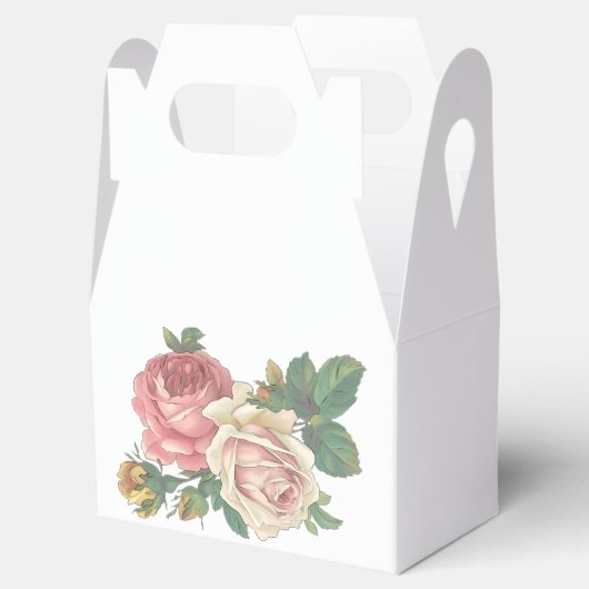 roze rozenbloem bruiloft bloemenfeest bedankdoosjes (Geopend)