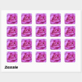 Roze rozenbloem elegant modern retour adres vierkante sticker (Vel)