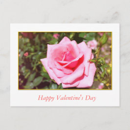  roze rozenbloem en lieve harten Valentijn Feestdagenkaart