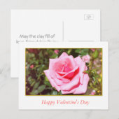  roze rozenbloem en lieve harten Valentijn Feestdagenkaart (Voorkant / Achterkant)