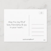  roze rozenbloem en lieve harten Valentijn Feestdagenkaart (Achterkant)