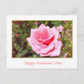  roze rozenbloem en lieve harten Valentijn Feestdagenkaart (Voorkant)