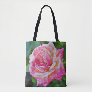 Roze Rozenbloem en Patroon Tas