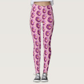 Roze rozenbloem foto Aangepaste Leggings (Voorkant)