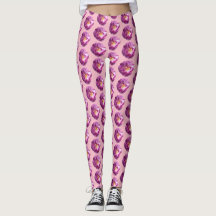 Roze rozenbloem foto Aangepaste Leggings