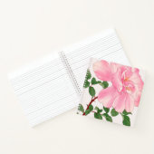 Roze rozenbloem & groene bladeren notitieboek (Binnen)