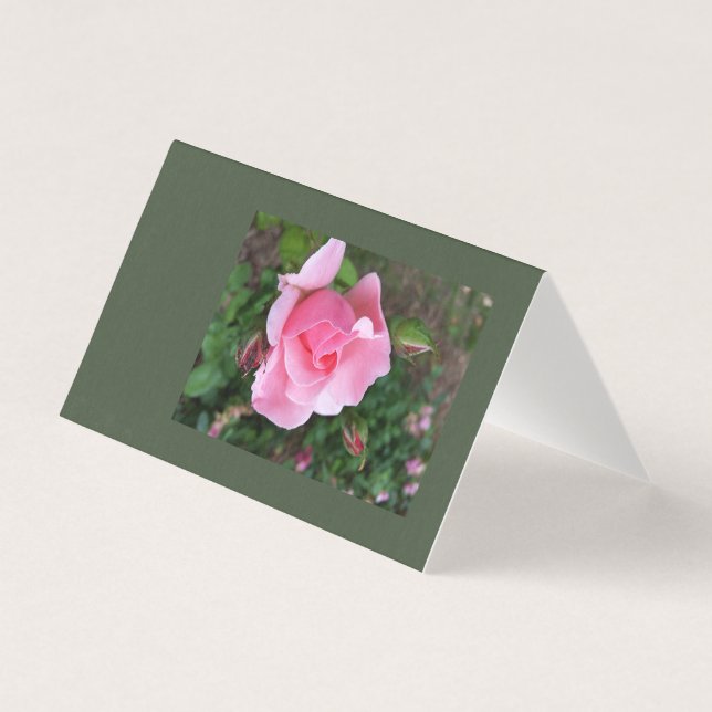 roze rozenbloem kaart (Voorkant)