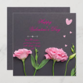 Roze rozenbloem - Kaart van de romantische Valenti (Voorkant / Achterkant)