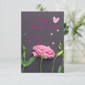 Roze rozenbloem - Kaart van de romantische Valenti (Staand voorkant)