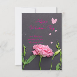 Roze rozenbloem - Kaart van de romantische Valenti