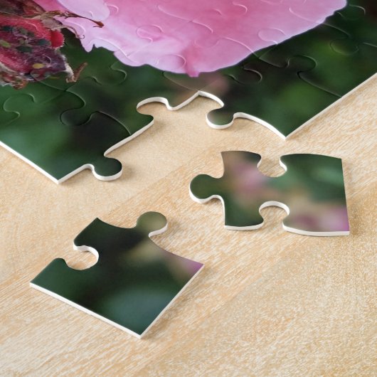 roze rozenbloem legpuzzel (Zijkant)