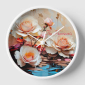 Roze rozenbloem met jouw naam (Voorkant)