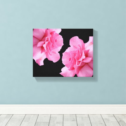  roze rozenbloem moderne minimalistische bloemen canvas afdruk (Insitu (Houten vloer))