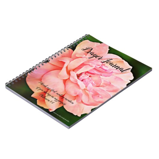  Roze Rozenbloem Notitieboek van het Prayer Journa (Linkerzijde)