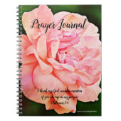 Roze Rozenbloem Notitieboek van het Prayer Journa (Voorkant)