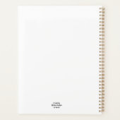 Roze rozenbloem op wit minimalistisch gebruik planner (Achterkant)