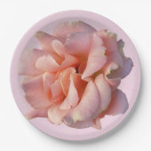 roze rozenbloem papieren bordje (Voorkant)