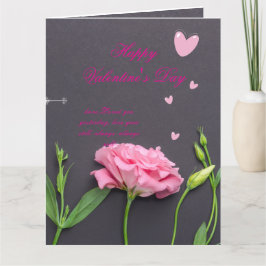 Roze rozenbloem - Romantische Kaart van de Valenti