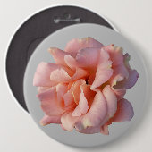 roze rozenbloem ronde button 6,0 cm (Voorkant /achterkant)