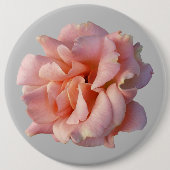 roze rozenbloem ronde button 6,0 cm (Voorkant)