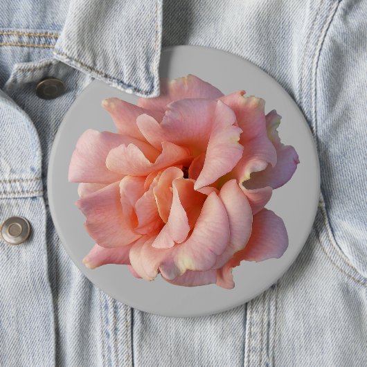 roze rozenbloem ronde button 6,0 cm (In situ)