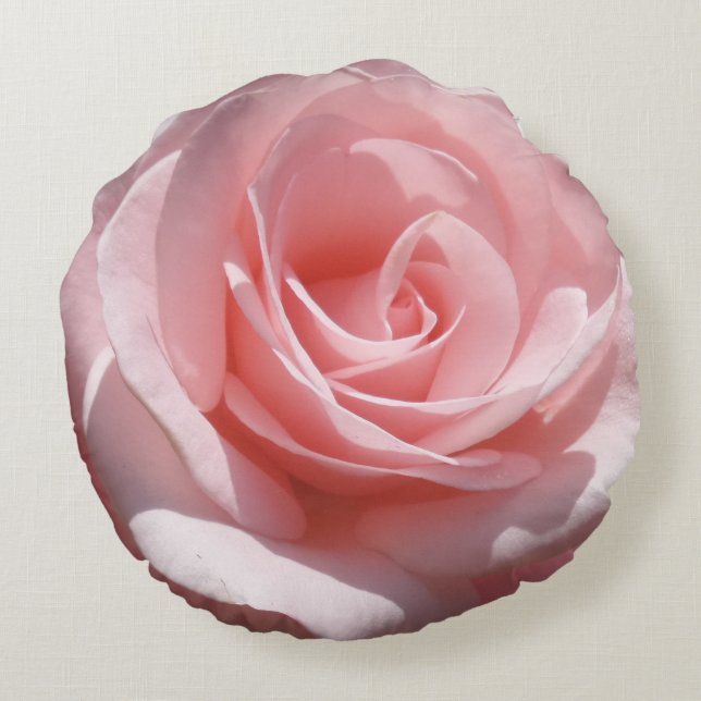 Roze rozenbloem Ronde Pijl Rond Kussen (Achterkant)