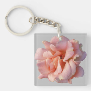 roze rozenbloem sleutelhanger