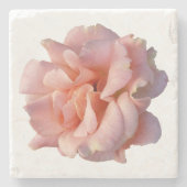 roze rozenbloem stenen onderzetter (Voorkant)