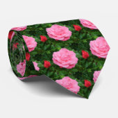 roze rozenbloem stropdas (Opgerold)