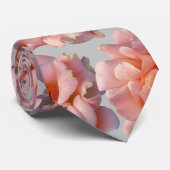 roze rozenbloem stropdas (Opgerold)