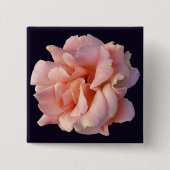 roze rozenbloem vierkante button 5,1 cm (Voorkant)