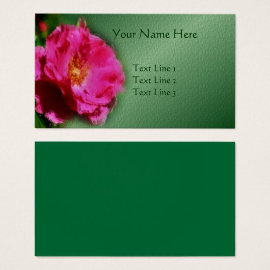 Roze rozenbloem Visitekaartje (Voorkant /achterkant)