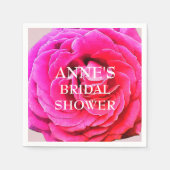 Roze rozenbloem, Vrijgezellenfeest papieren servet (Voorkant)