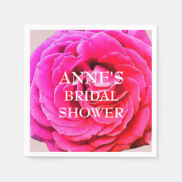 Roze rozenbloem, Vrijgezellenfeest papieren servet