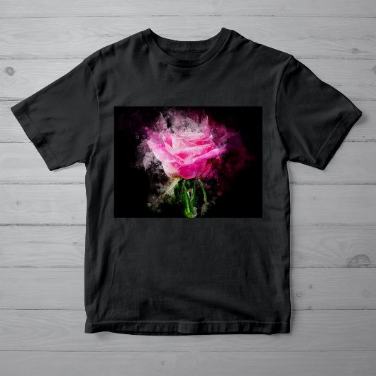 Roze rozenbloem waterverf - bb t-shirt