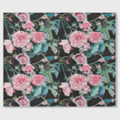 Roze Rozenbloem Waterverf Schilderen Art Rozen Cadeaupapier (Vlak)